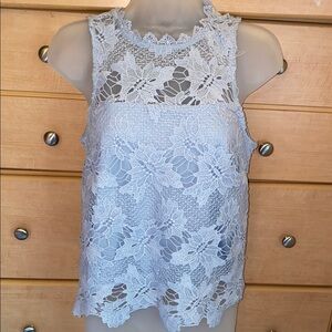 Rebellion Blue Lace Sleeveless Blouse